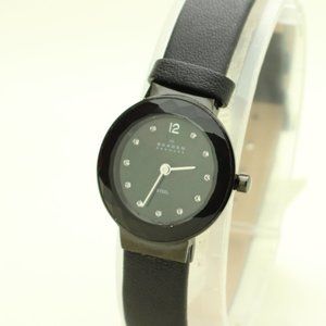 Skagen Black Swarovski Slim Watch 456SBLB
